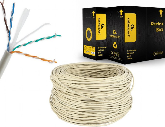 Gembird utp kabel drut kat 6 awg24 100% miedź 305m upc-6004se-so - zdjęcie 1