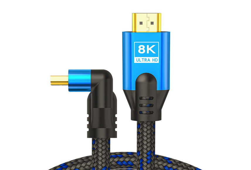SAVIO KABEL HDMI V2.1, KĄTOWY, 5M, MIEDŹ, OPLOT BA - zdjęcie 2