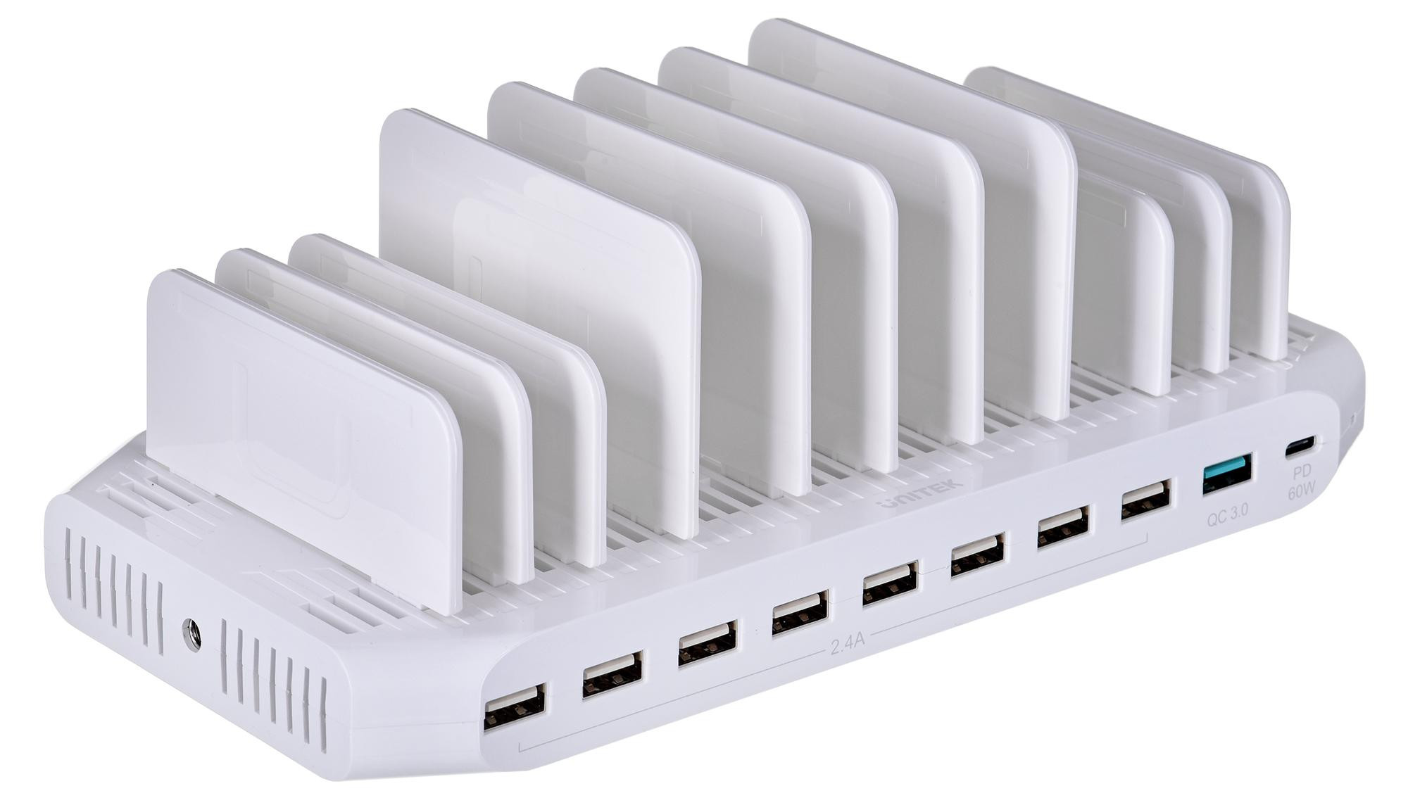 UNITEK STACJA ŁADUJĄCA 10X USB, 160W, Y-2190 - zdjęcie 1