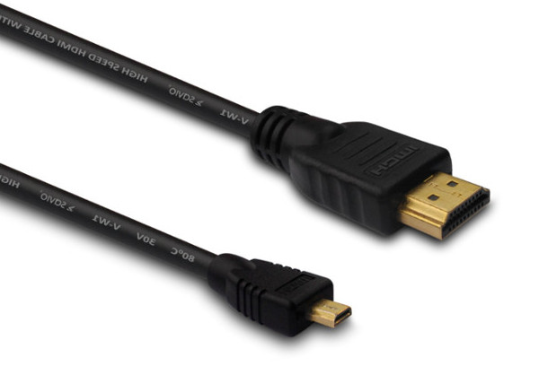Kabel HDMI Savio CL-39 ( HDMI A - MicroHDMI D M-M PVC 1,0m czarny ). - zdjęcie 1