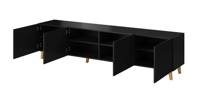 Szafka RTV PAFOS 200x40x52 czarny mat - zdjęcie 2
