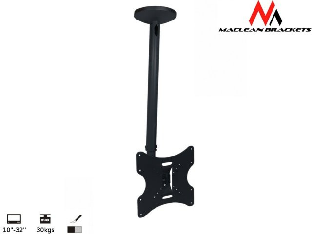 MACLEAN UCHWYT DO TELEWIZORA SUFITOWY 23-42" 50 - 85 CM 30KG MC-504 B CZARNY TV - zdjęcie 1