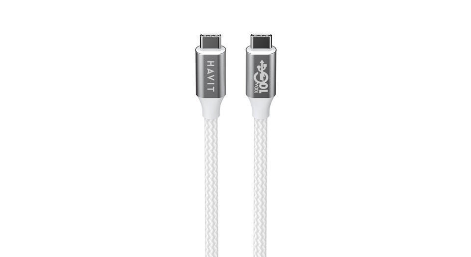 Kabel Havit Typ C-Typ C CB6290 (biały/szary; 100cm) - zdjęcie 1