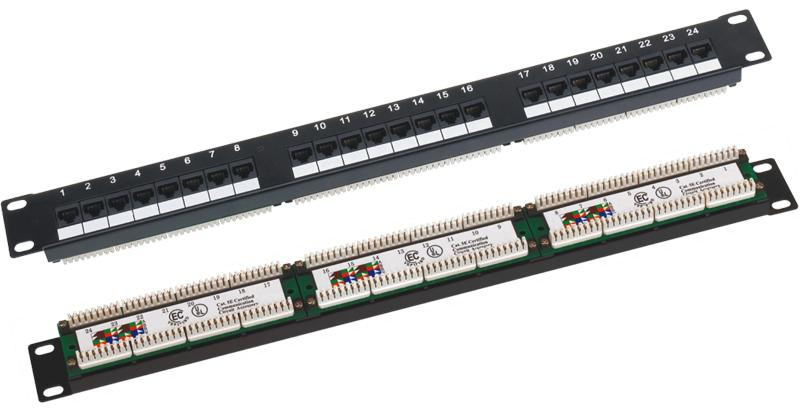 Patchpanel 1U 19" UTP 24 porty kat5e,LSA -Q-LANTEC - zdjęcie 1