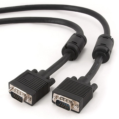 Kabel do monitora hd15 m/m hq 5m ekran+ferryt black cc-ppvga-5m-b - zdjęcie 1