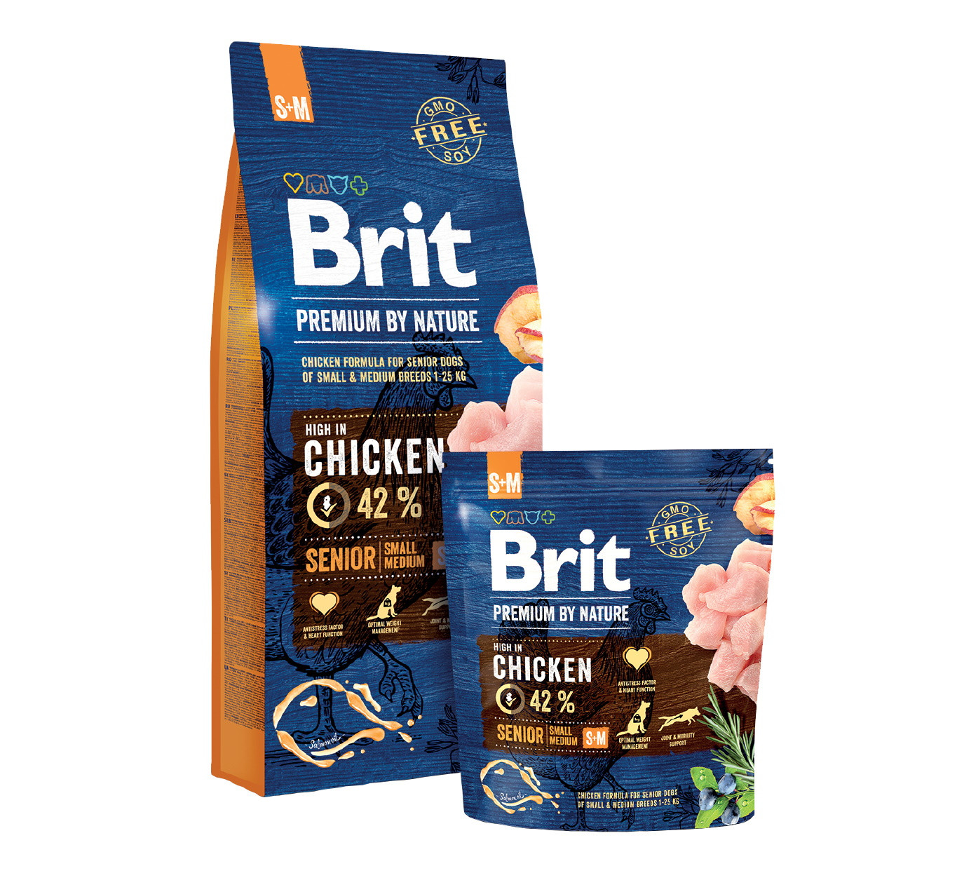 BRIT PREMIUM BY NATURE Senior S+M - sucha karma dla psów starszych ras średnich - 15 kg - zdjęcie 1