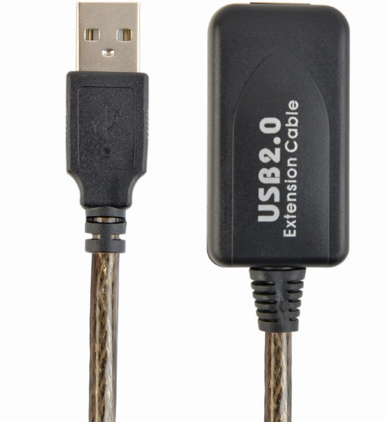 Gembird kabel usb 2.0 am-af aktywny 5m czarny uae-01-5m - zdjęcie 1