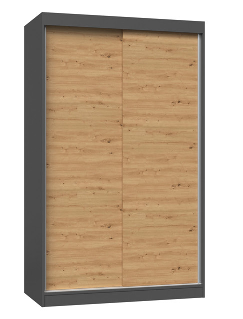 Szafa z drzwiami przesuwnymi IGA 120x61xH200 antracyt/artisan - zdjęcie 2