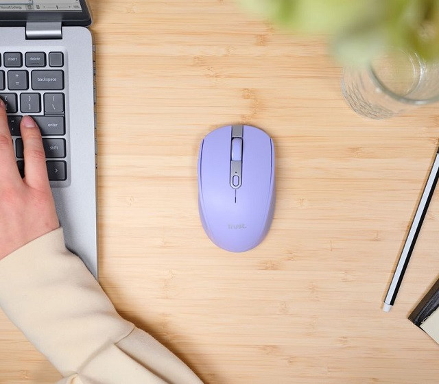 Mysz Bezprzewodowa Trust OZAA COMPACT fioletowa - zdjęcie 4