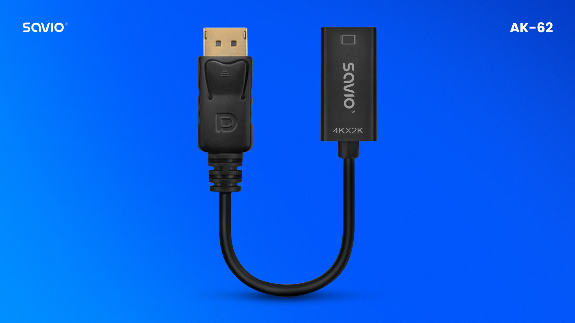 SAVIO ADAPTER DISPLAYPORT (M) – HDMI (F) 4K, AK-62 - zdjęcie 1
