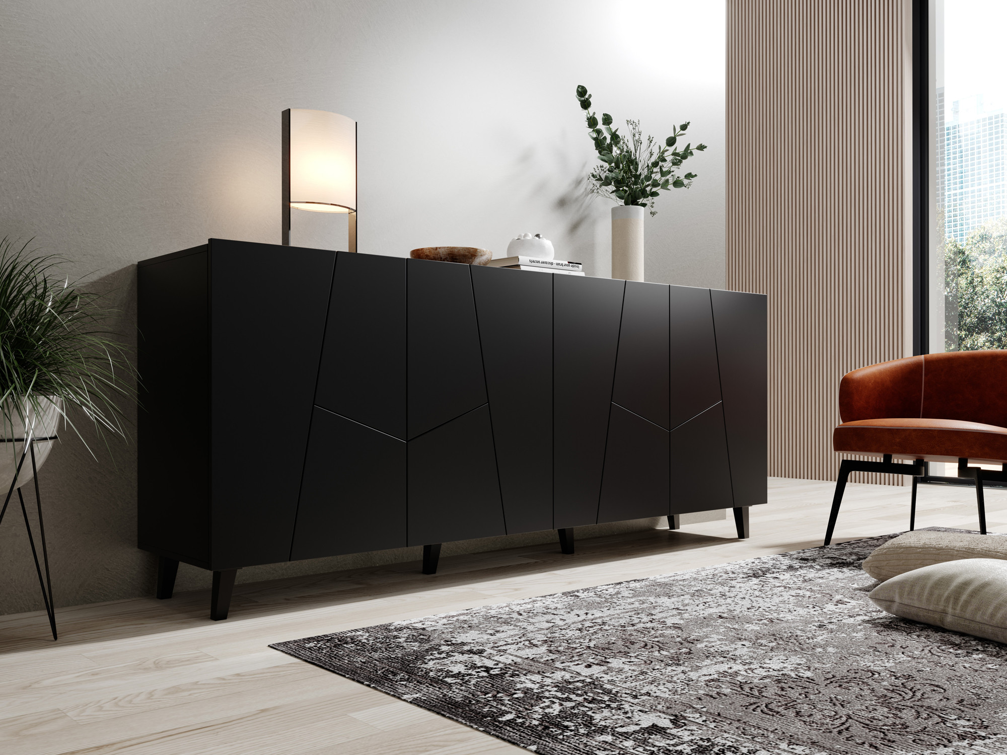 Komoda ETNA 200x42x82 czarny mat - zdjęcie 1