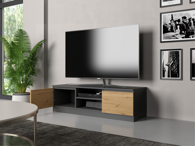 Szafka RTV 120x40xH36 antracyt/artisan - zdjęcie 2