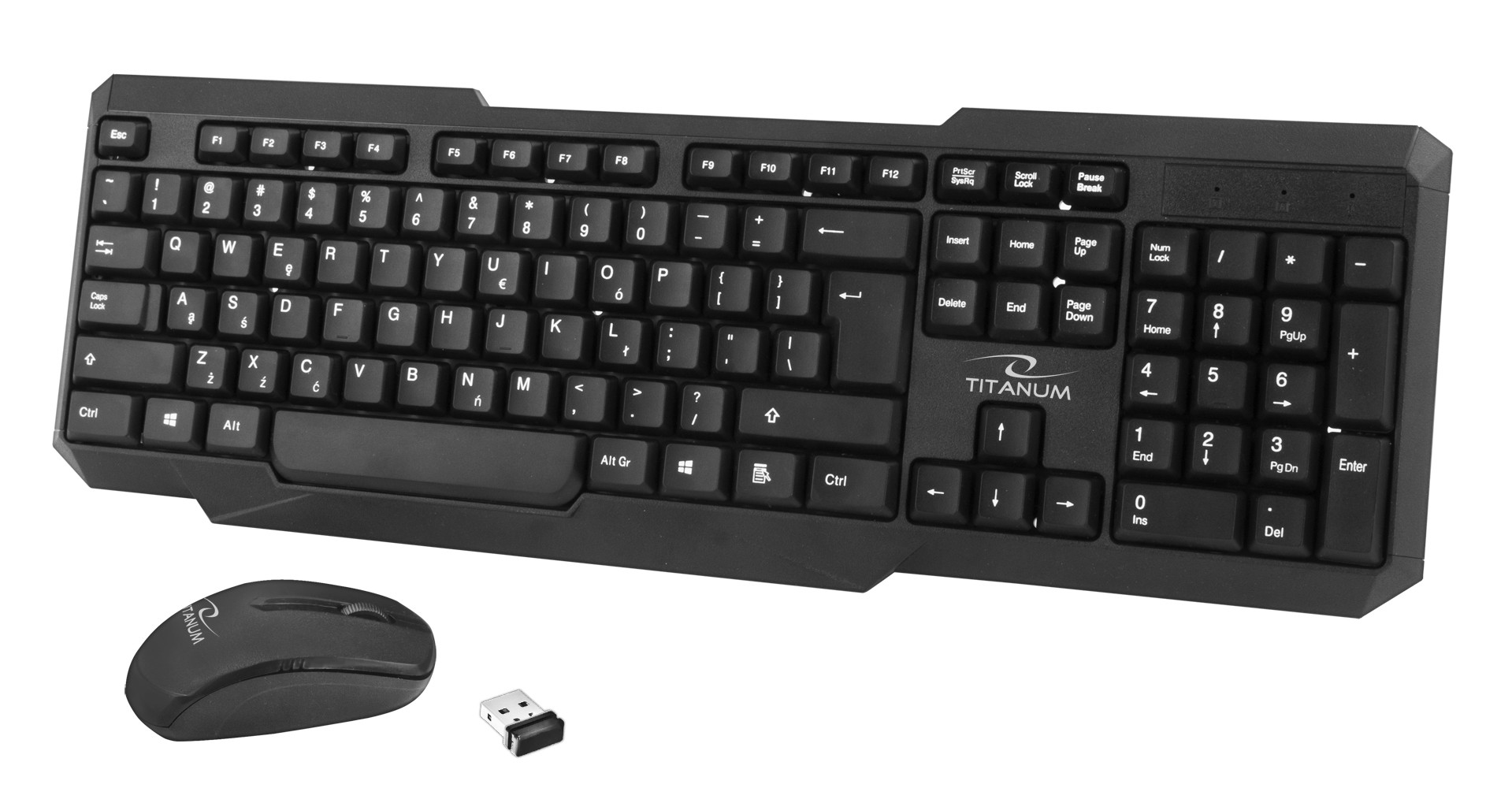 TITANUM ZESTAW BEZPRZEWODOWY 2.4GHZ KLAWIATURA Z M - zdjęcie 1