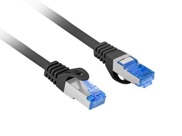 LANBERG PATCHCORD S/FTP KAT.6A 3M CZARNY LSZH - zdjęcie 1