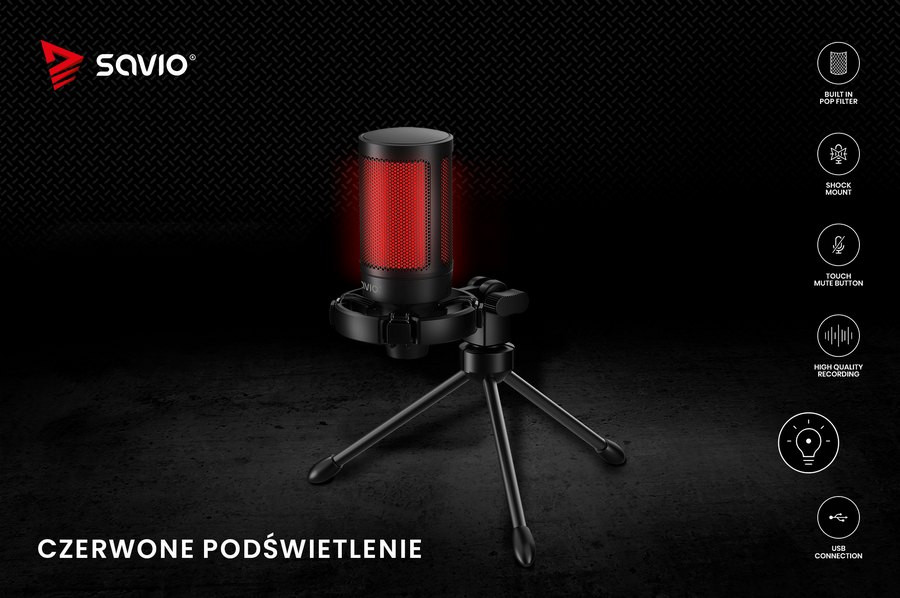 SAVIO MIKROFON GAMINGOWY NA TRÓJNOGU SONAR PRO 01 - zdjęcie 5