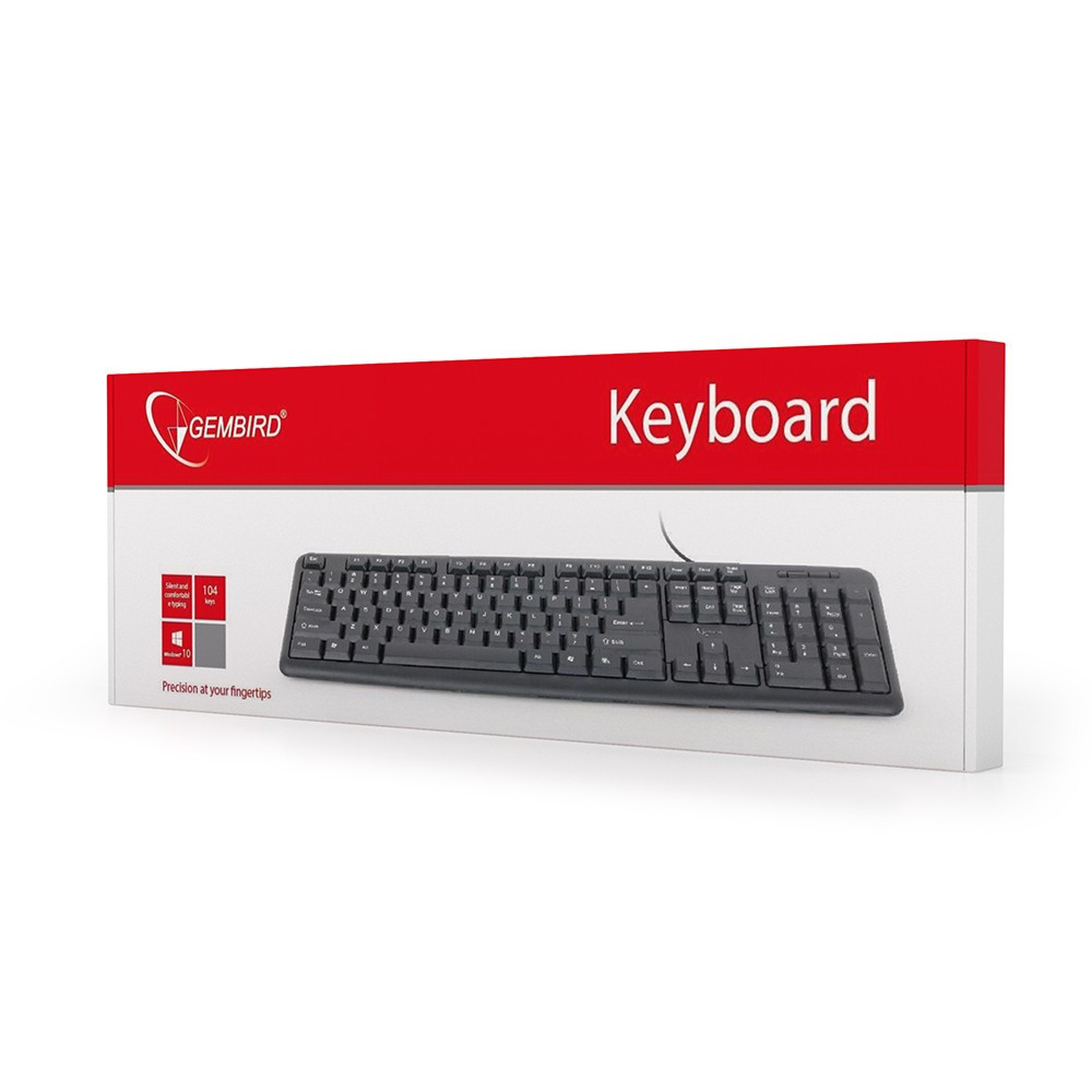 Klawiatura Gembird przewodowa KB-U-103-RU ( czarny rosyjska USB ) - zdjęcie 4