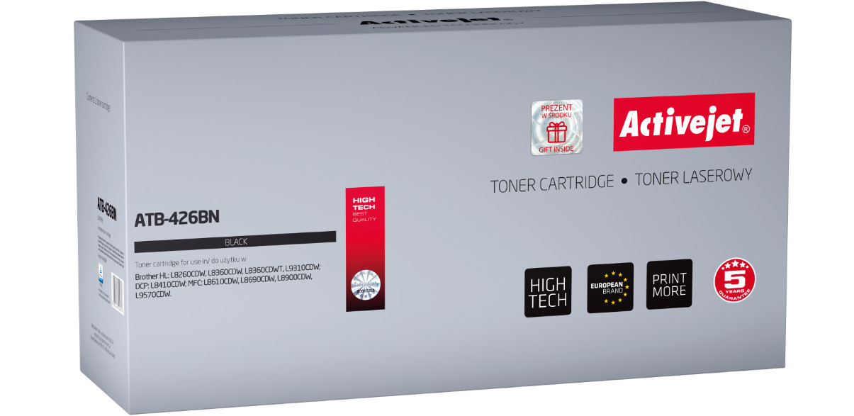 Activejet ATB-426BN Toner do drukarki Brother, Zamiennik Brother TN-426BK; Supreme; 9000 stron; czarny. - zdjęcie 6