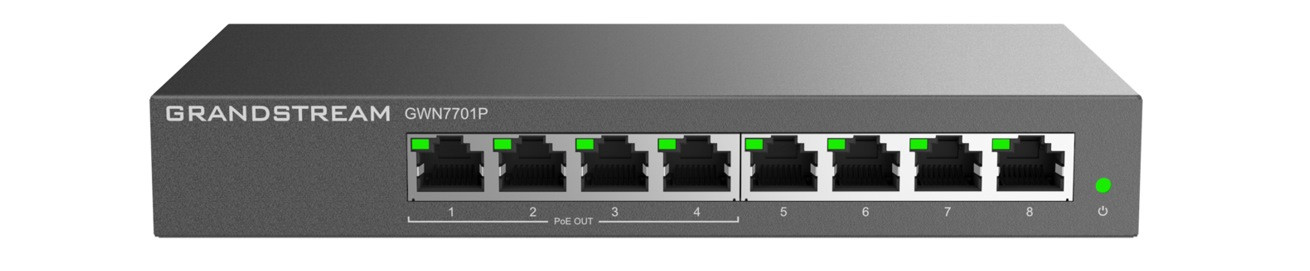 Switch Grandstream PoE GWN7701P (4x PoE do 1000Mbps; 4x do 1000Mbps) - zdjęcie 1