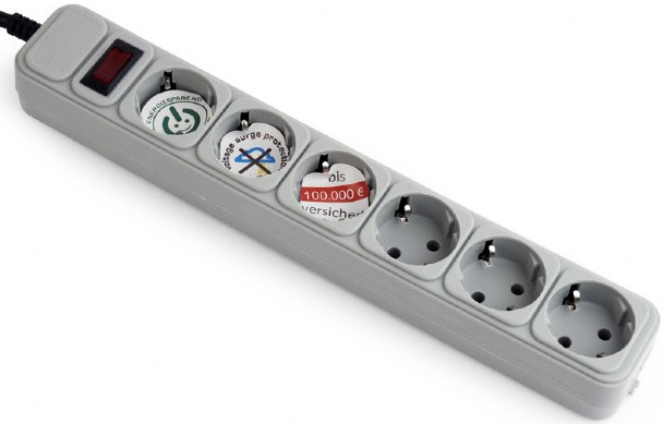 Energenie listwa zasilająca 6x schuko, 1.8m, szara spg6-b-6c - zdjęcie 1