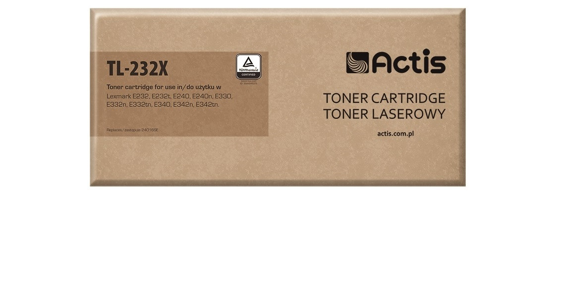 Actis TL-232X Toner do drukarki Lexmark, Zamiennik Lexmark 24016SE/34016SE; Standard; 6000 stron; czarny. - zdjęcie 1
