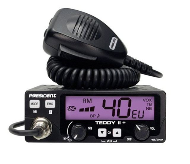 CB Radio PRESIDENT Teddy II+ 12/24V + ASC 7 kolorów AM/FM - zdjęcie 7