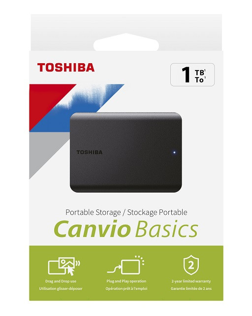 Dysk zewnętrzny HDD TOSHIBA Canvio Basics 2022 (1TB; 2.5"; HDTB510EK3AA) - zdjęcie 2