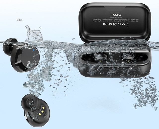 Słuchawki TWS TOZO T12 Pro Black - zdjęcie 5
