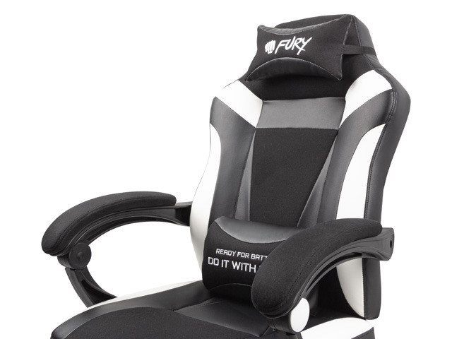 FURY FOTEL GAMINGOWY AVENGER M+ CZARNO-BIAŁY - zdjęcie 2