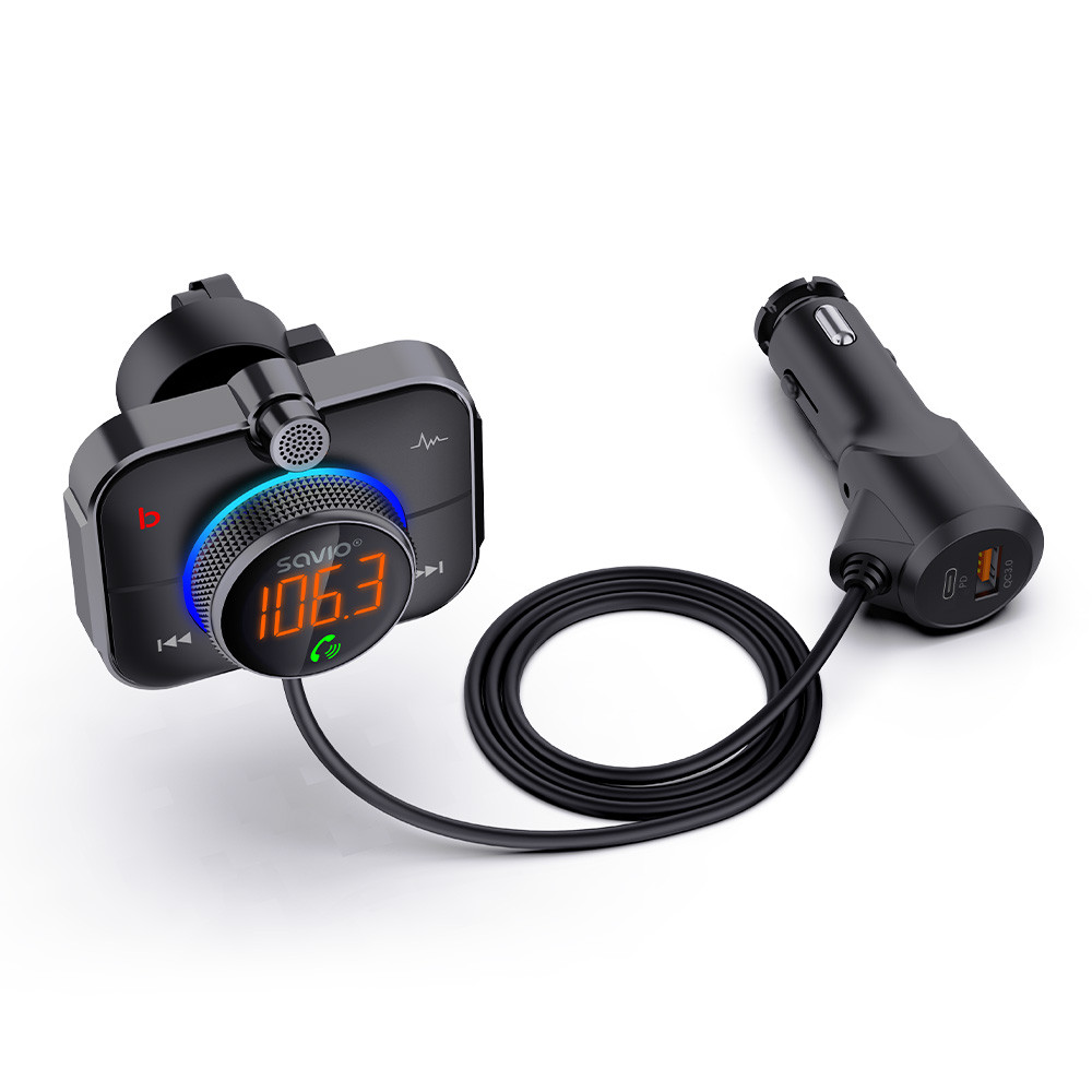 SAVIO TR-14 TRANSMITER SAMOCHODOWY FM Z BLUETOOTH - zdjęcie 3