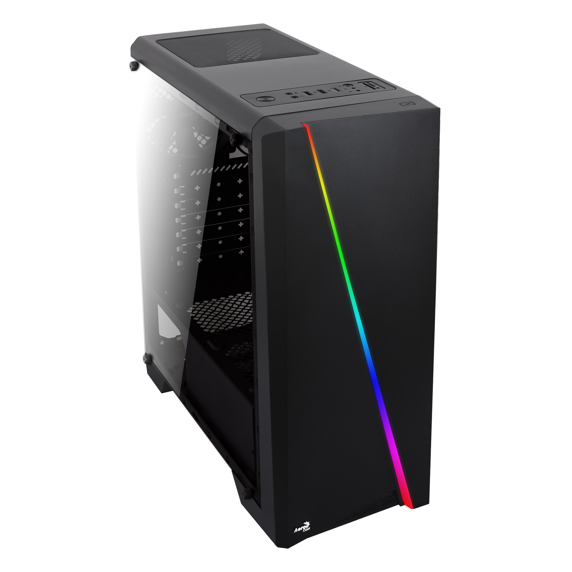 OBUDOWA AEROCOOL PGS CYLON USB 3.0 - CZARNA RGB - zdjęcie 1