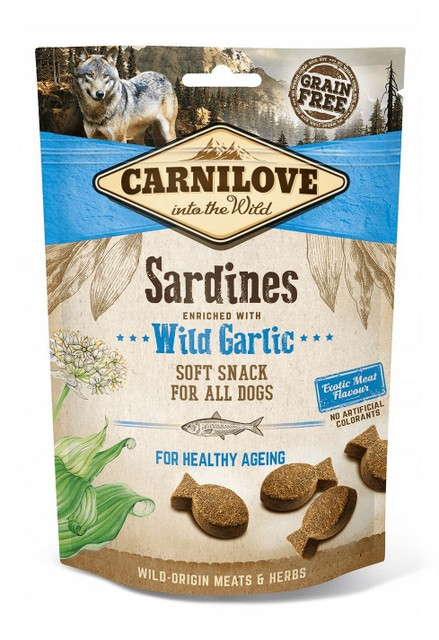 CARNILOVE Snack Fresh Soft Sardines with Wild Garlic - przysmak dla psa - 200 g - zdjęcie 1