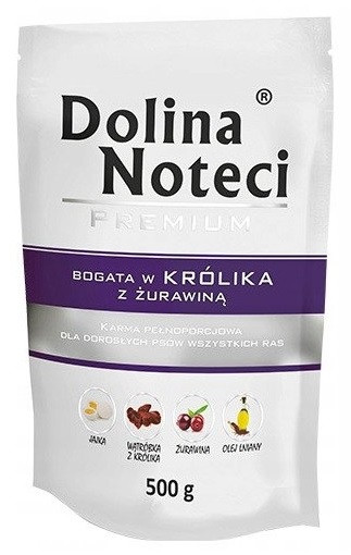 DOLINA NOTECI Premium bogata w królika z żurawiną - mokra karma dla psa - 500 g - zdjęcie 1