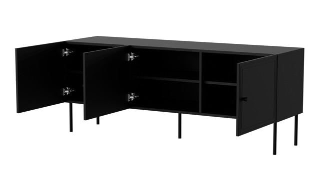 Szafka RTV 3D PALAZZO BIS 151x40x60 czarny mat - zdjęcie 3
