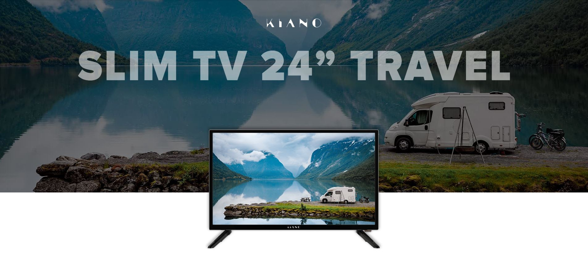 Telewizor Kiano SlimTV Travel LED 24'' HD Ready Dolby Audio DVB-T2 Czarny - zdjęcie 1