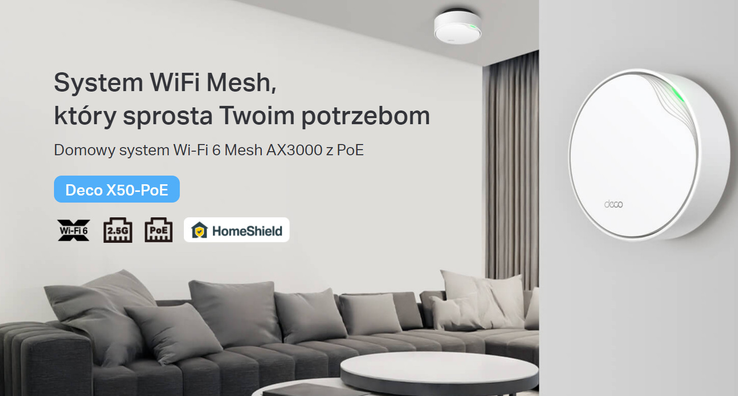 System mesh TP-LINK Deco X50-PoE(3-pack) z PoE - zdjęcie 1