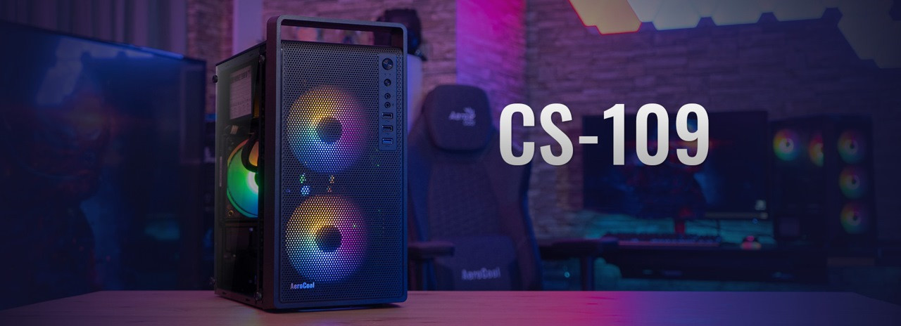 OBUDOWA AEROCOOL PGS CS-109-G-BK-v1 FRGB czarna - zdjęcie 1