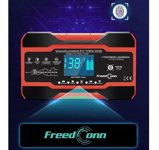 Prostownik akumulatorowy RJ Tianye RJ-C 121001A 12V, 10A /24V 5A - zdjęcie 6