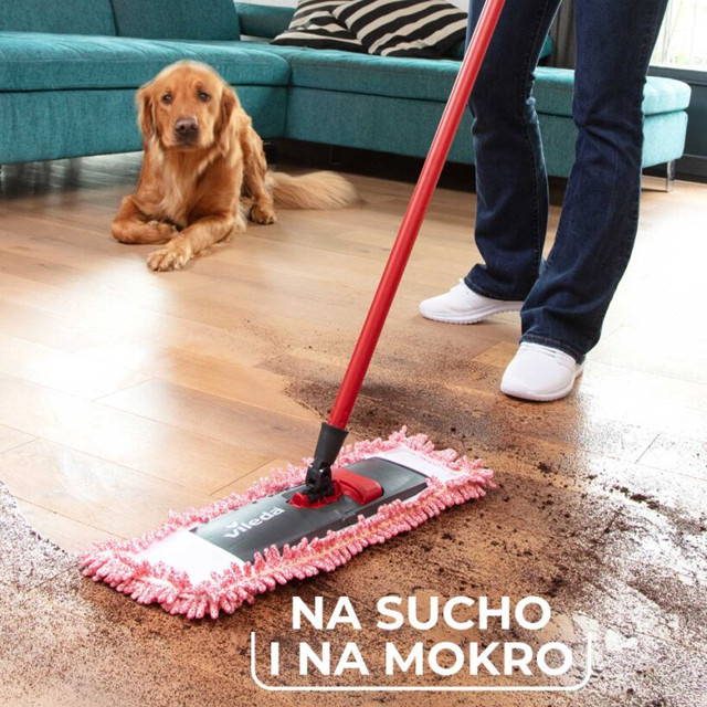 VILEDA Pet Pro Mop płaski 3D Chenille z drążkiem - zdjęcie 4