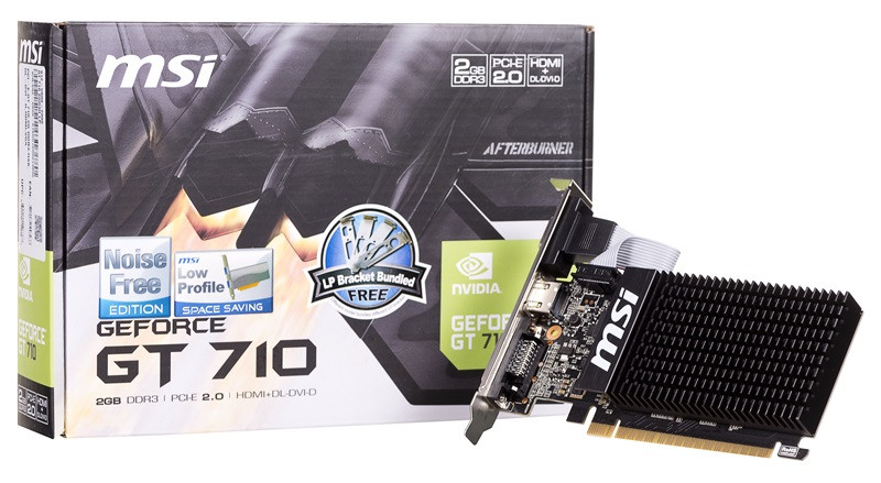 Karta graficzna MSI GeForce® GT 710, 2GB DDR3 (64 Bit), HDMI, DVI, D-Sub - zdjęcie 1