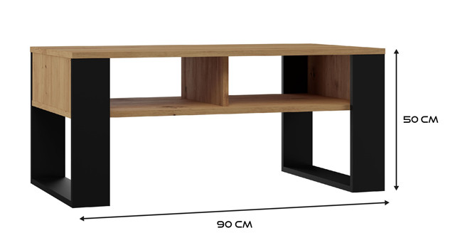 Stolik ława MODERN 2P 90x58xH50 artisan/czarny - zdjęcie 2