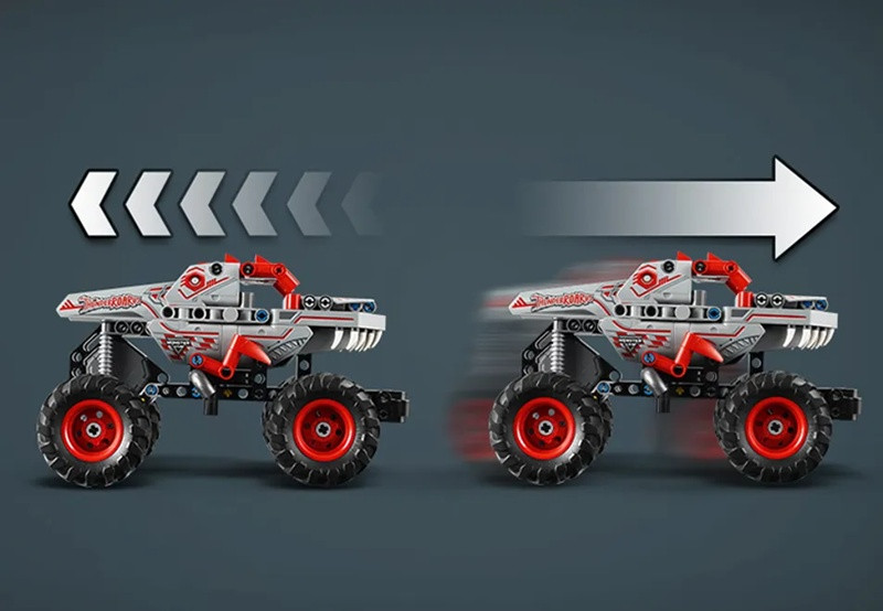 LEGO TECHNIC 42200 Monster Jam™ ThunderROARus™ z napędem typu pull-back - zdjęcie 3