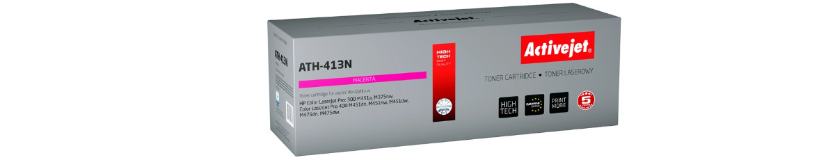 Activejet ATH-413N Toner do drukarki HP, Zamiennik HP 305A CE413A; Supreme; 2600 stron; purpurowy. - zdjęcie 6