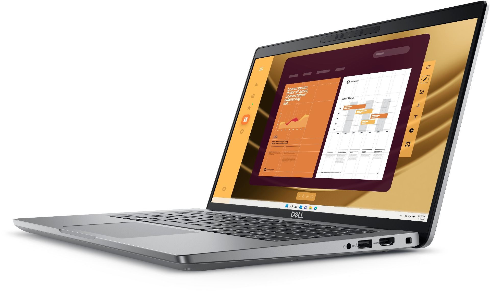 Dell Latitude 5450 i7-1355U 14.0" FHD 60Hz 250nits 16GB DDR5 5200 SSD512 Intel Iris Xe FgrPr & SmtCd FHD IR Cam Mic WLAN + BT Backlit Kb 3 Cell W11Pro 3Y Pro Support - zdjęcie 4