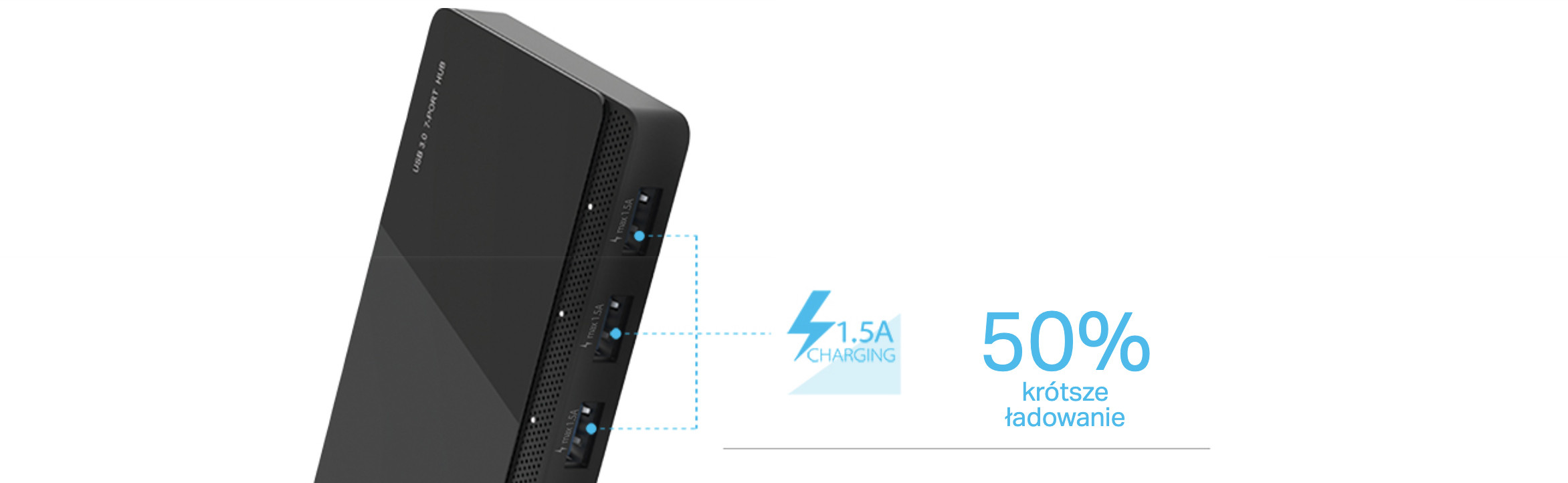 Hub TP-LINK UH700 7-port USB 3.0 - zdjęcie 2