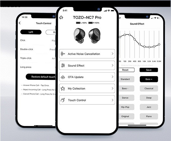 Słuchawki TWS TOZO NC7 Pro Black - zdjęcie 5